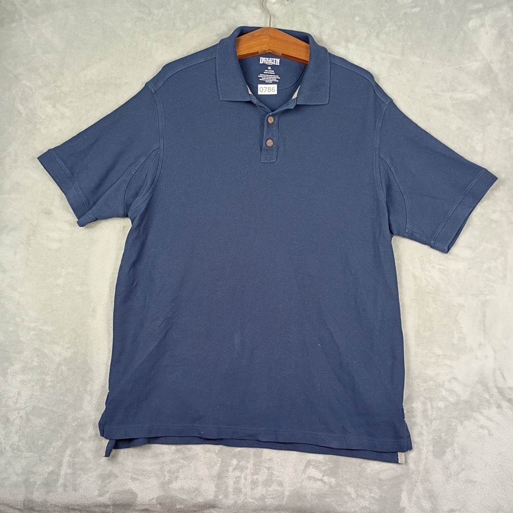 Duluth Trading Co Polo Shirt Mens XL Blue Cotton Pique Short Sleeve Work Gorp